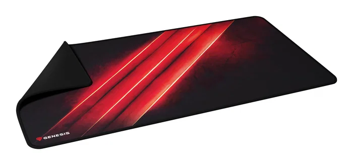 Genesis Carbon 500 Maxi Flash G2 Alfombrilla de Ratón para Juegos, Superficie Speed, Perfil Bajo, 900x450 mm, Negro/Rojo