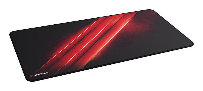 Genesis Carbon 500 Maxi Flash G2 Alfombrilla de Ratón para Juegos, Superficie Speed, Perfil Bajo, 900x450 mm, Negro/Rojo