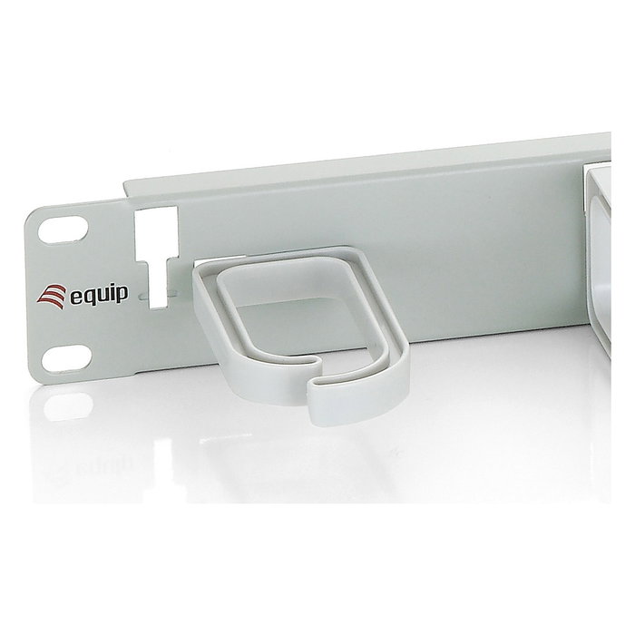 EQUIP 327312 Panel de Gestión de Cables 19" 1U Gris RAL 7035 de Plástico y Acero para Rack de Servidor