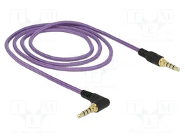 DeLOCK 85611 Cable de audio 3,5 mm 4 Pin Macho a Macho Angular Púrpura 1 m