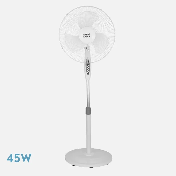Fabrilamp 184041001 Ventilador de pie BISE blanco 3 velocidades 45W, oscilante con control remoto y temporizador Fabrilamp 184041001 Ventilador de pie BISE blanco 3 velocidades 45W, oscilante con control remoto y temporizador
