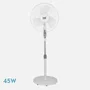 Fabrilamp 184041001 Ventilador de pie BISE blanco 3 velocidades 45W, oscilante con control remoto y temporizador