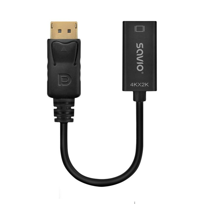 SAVIO Adaptador DisplayPort a HDMI AK-62 Negro 0,2m