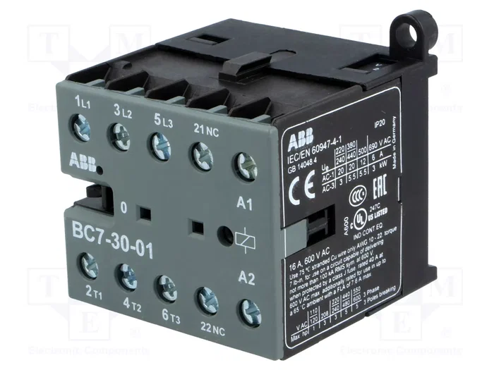 ABB BC7 Contactor 3-polar 24VDC 12A ABB BC7 Contactor 3-polar 24VDC 12A