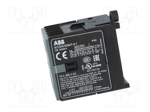 ABB BC7 Contactor 3-polar 24VDC 12A ABB BC7 Contactor 3-polar 24VDC 12A