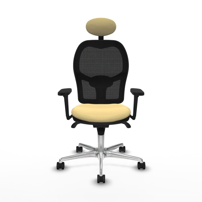 PIQUERAS Y CRESPO Silla de oficina Jorquera con mecanismo Sincro, Crema y Negro PIQUERAS Y CRESPO Silla de oficina Jorquera con mecanismo Sincro, Crema y Negro