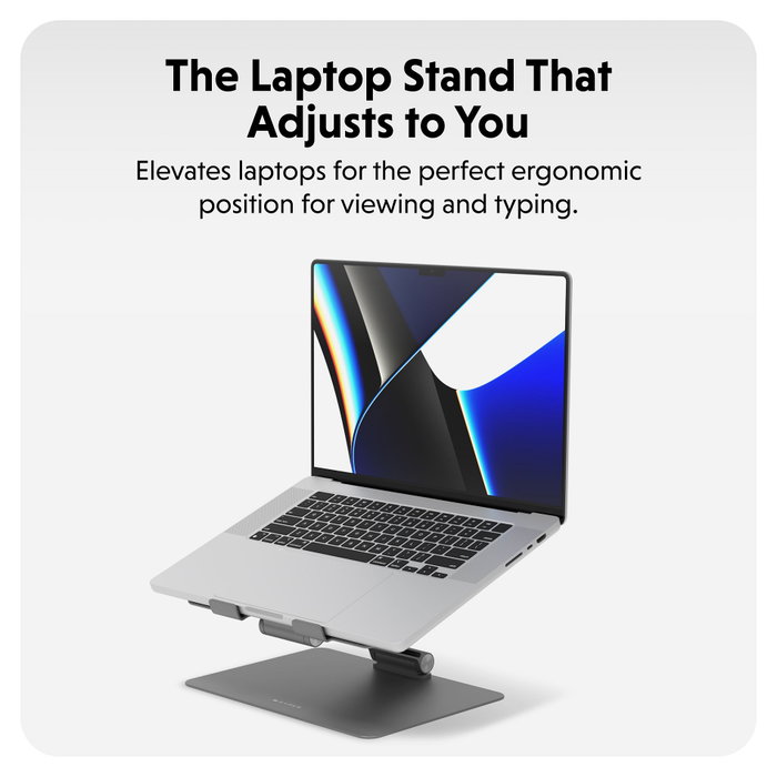 Targus HyperSpace Flex Laptop Stand, Soporte para portátil de aluminio, Gris, Plegable y ajustable, 40.6 cm (16 pulgadas)