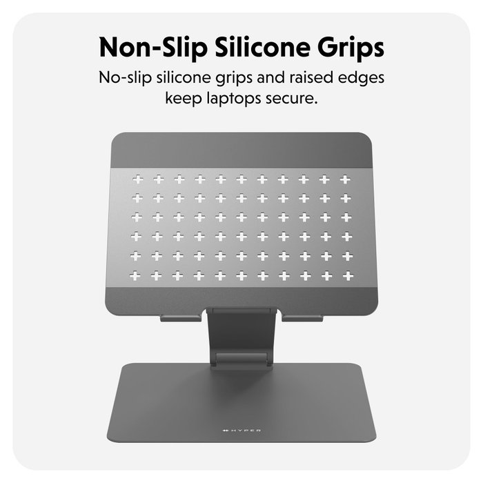 Targus HyperSpace Flex Laptop Stand, Soporte para portátil de aluminio, Gris, Plegable y ajustable, 40.6 cm (16 pulgadas)