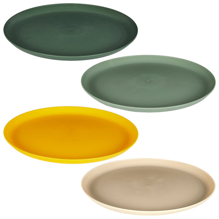 Home Deco Factory Plato Diámetro 25 cm Polipropileno Colección Bain De Soleil - Colores surtidos (Verde, Beige, Amarillo)