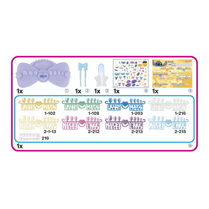 Aquabeads AQU5054131351215 Kit de Manicura Stitch para Uñas con Pegatinas