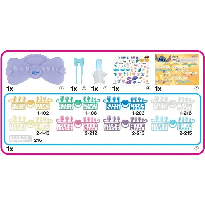 Aquabeads AQU5054131351215 Kit de Manicura Stitch para Uñas con Pegatinas