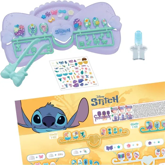 Aquabeads AQU5054131351215 Kit de Manicura Stitch para Uñas con Pegatinas