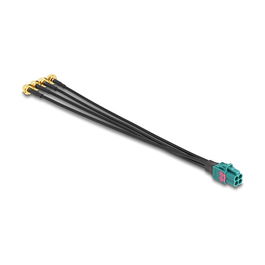 DeLOCK Cable de 0.2 m, Mini FAKRA Z Hembra a 4x SMA Hembra, Negro, 50 Ω, 20 GHz