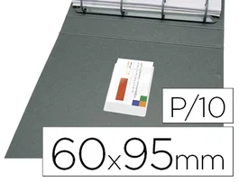 Q-connect Funda Autoadhesiva para Tarjetas de Visita 60x95mm Pack 10 Unidades