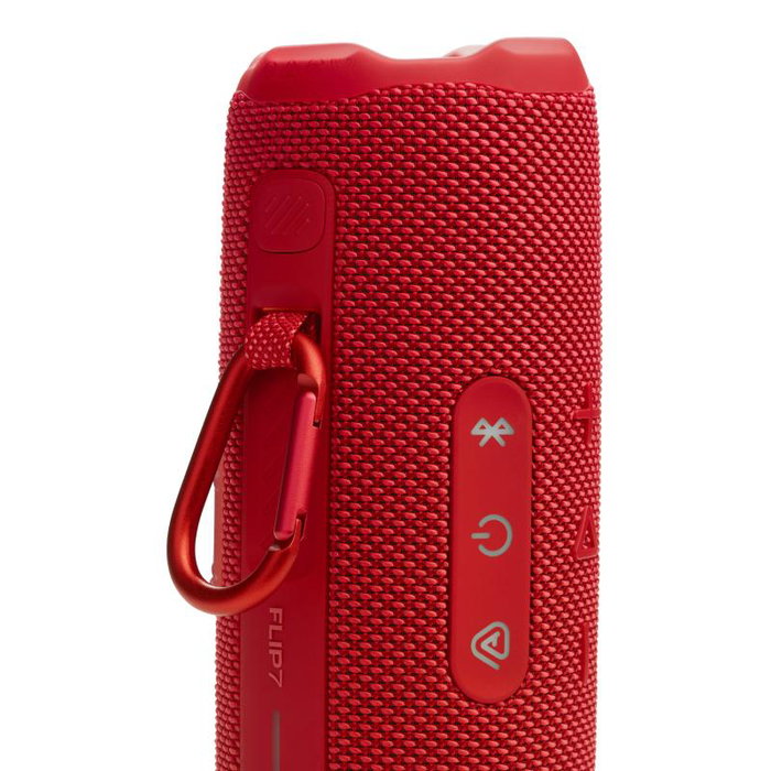 JBL Flip 7 Altavoz Bluetooth Portátil a Prueba de Agua, Sonido Estéreo, Color Rojo, Modelo JBLFLIP7RED