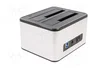 QOLTEC Estación de acoplamiento USB 3.0 Plata