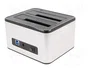 QOLTEC Estación de acoplamiento USB 3.0 Plata