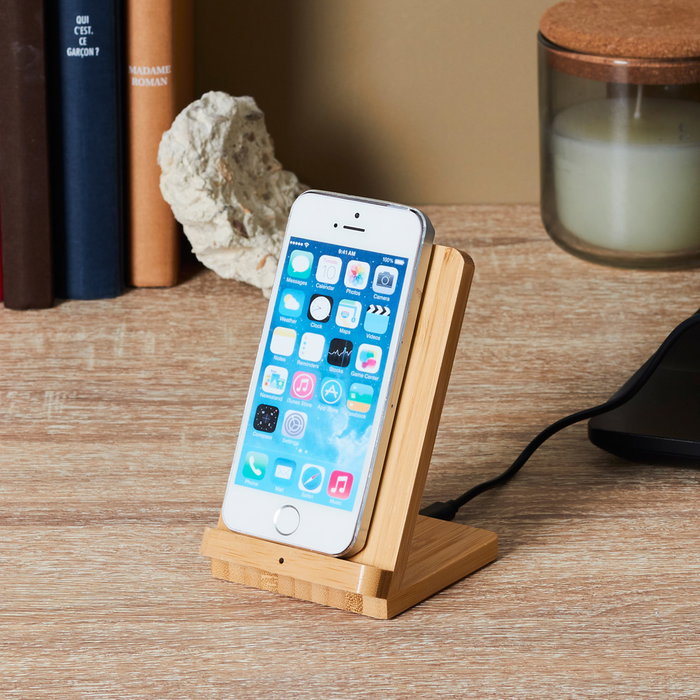 Be Mix Cargador Inalámbrico Inducción 15W Madera Compatible con Android iPhone Carga Rápida