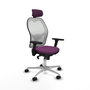 PIQUERAS Y CRESPO Silla de oficina Jorquera con mecanismo Sincro, Morado y Blanco