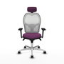 PIQUERAS Y CRESPO Silla de oficina Jorquera con mecanismo Sincro, Morado y Blanco