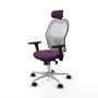 PIQUERAS Y CRESPO Silla de oficina Jorquera con mecanismo Sincro, Morado y Blanco