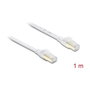 DeLOCK Cable de red plano RJ45 Cat.8.1 U/FTP 1 m blanco