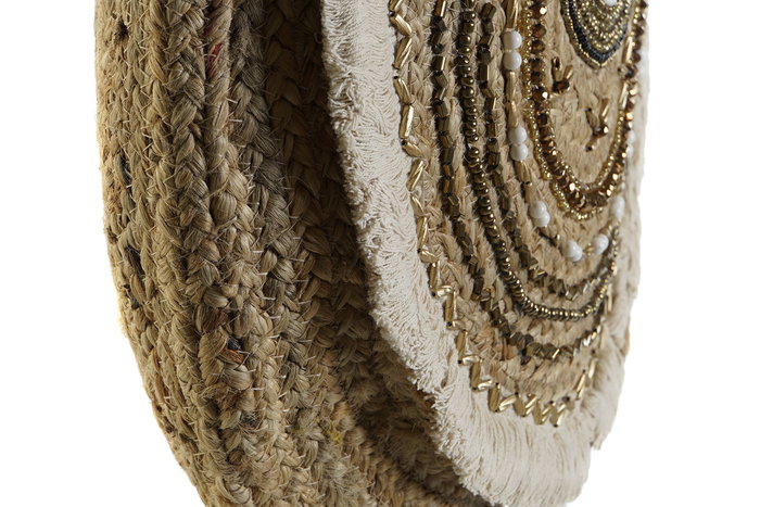 DKD Home Decor Bolso Mediterraneo Natural Negro 12 x 36 x 36 cm (2 Unidades)