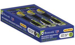 POESSA Recambio Bolígrafo Borrable Bismark Negro 0,7 mm (Caja de 12)