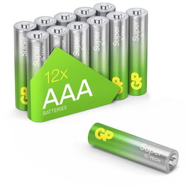 GP Super Alkaline AAA 1,5V Micro LR03 (Pack de 12)