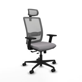 PIQUERAS Y CRESPO Silla de oficina Haches Gris con Mecanismo Sincro/Traslack