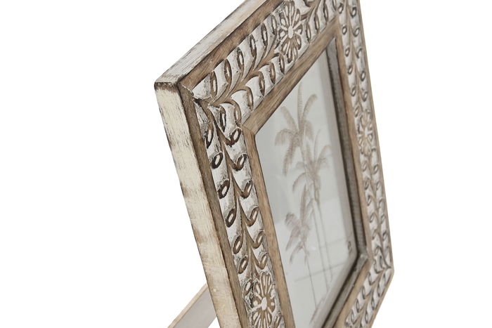 DKD Home Decor Marco de Foto 15X20 Indio Blanco Natural Mango Cristal Flor 26.5 x 2 x 31.5 cm DKD Home Decor Marco de Foto 15X20 Indio Blanco Natural Mango Cristal Flor 26.5 x 2 x 31.5 cm