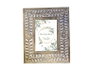 DKD Home Decor Marco de Foto 15X20 Indio Blanco Natural Mango Cristal Flor 26.5 x 2 x 31.5 cm