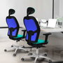 PIQUERAS Y CRESPO Silla de oficina Jorquera con mecanismo Sincro, Turquesa y Gris