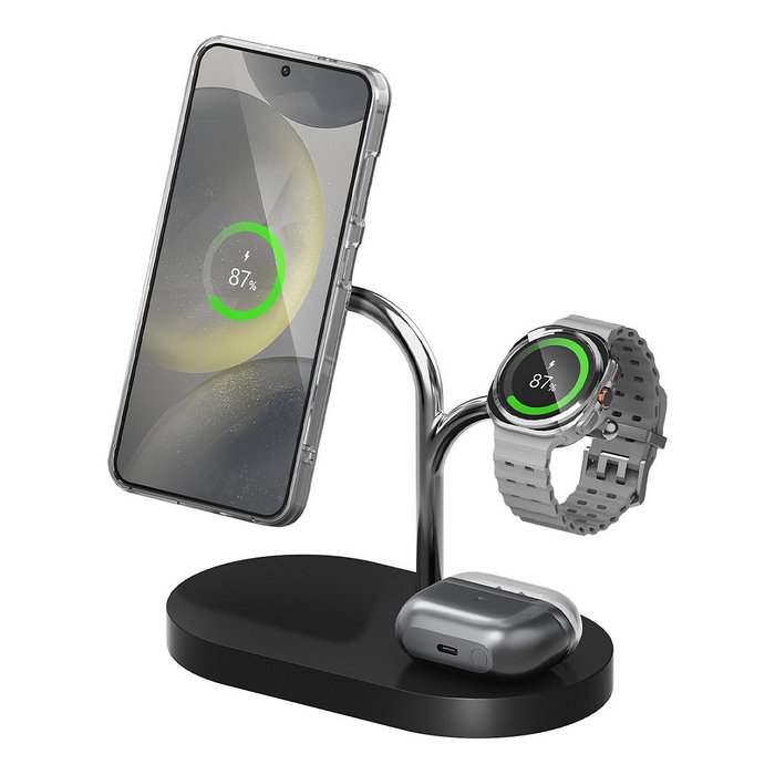 Samsung Cargador Inalámbrico 3 en 1 GP-PWU024WIABW Negro y Plata Samsung Cargador Inalámbrico 3 en 1 GP-PWU024WIABW Negro y Plata
