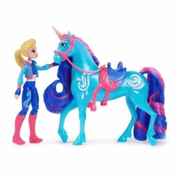 Spin Master Muñeca Articulada Isabel 11 cm y Unicornio River 12 cm