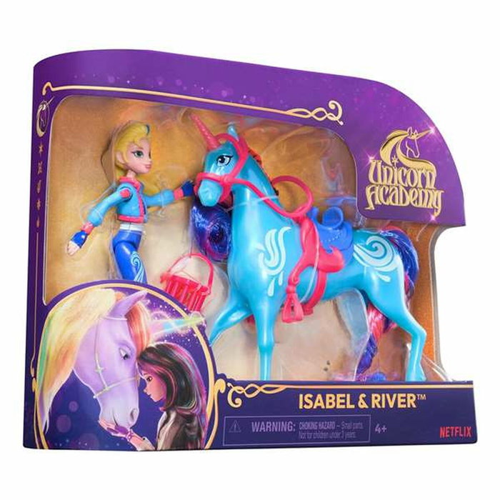 Spin Master Muñeca Articulada Isabel 11 cm y Unicornio River 12 cm