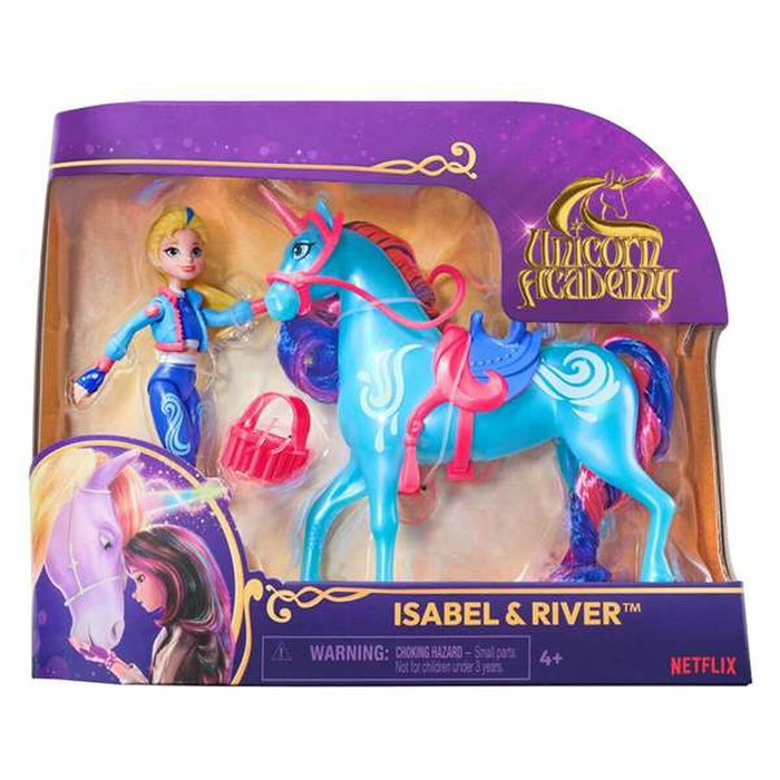 Spin Master Muñeca Articulada Isabel 11 cm y Unicornio River 12 cm
