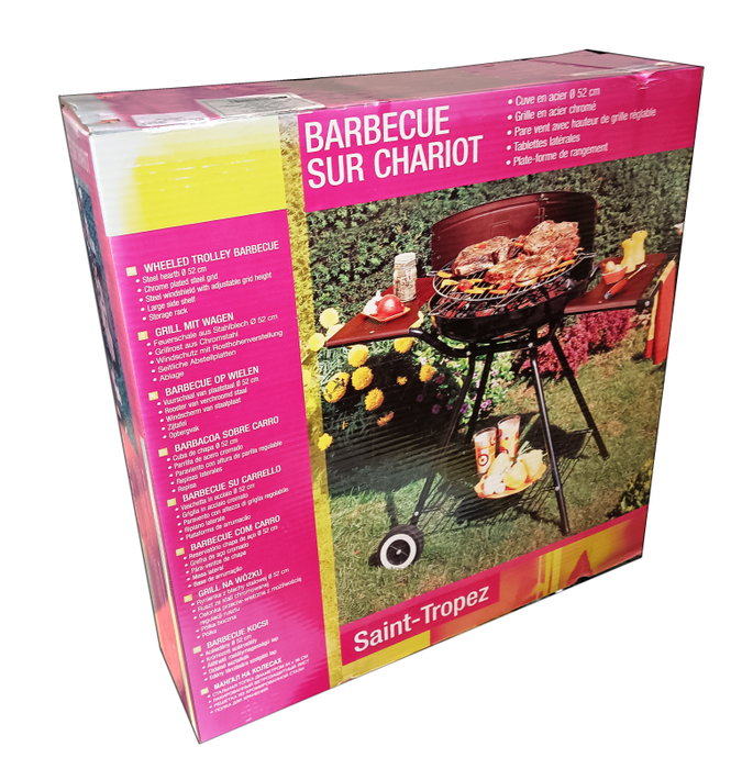 BAMBU Barbacoa de Chapa S.TROPEZ 54 cm con Ruedas BAMBU Barbacoa de Chapa S.TROPEZ 54 cm con Ruedas