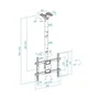 Tooq Soporte Techo TV LPCE1186TSLI-B Giratorio Inclinable Nivelable para Pantallas 43-86" VESA 200x200-600x400 hasta 60kg Negro