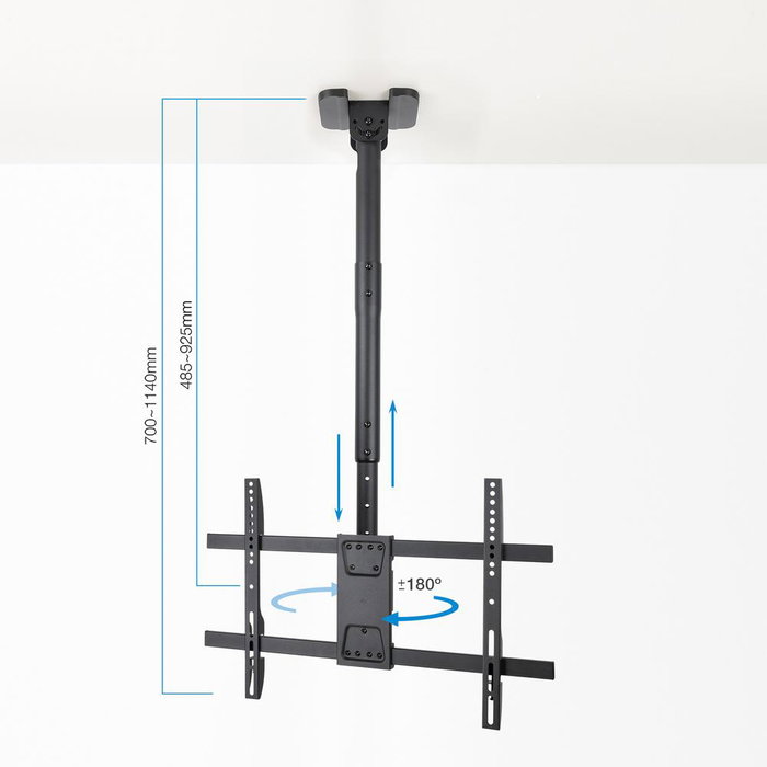Tooq Soporte Techo para Pantallas de hasta 86 Pulgadas Vesa 200x200-600x400mm Negro