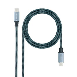 NANOCABLE Cable USB 3.1 Gen2 10Gbps 5A, 4K/60Hz, USB-C/M-USB-C/M, Gris/Negro, 2 m, 2 m, USB C, USB C, USB 3.2 Gen 2 (3.1 Gen 2), 10 Gbit/s, Negro, Gris