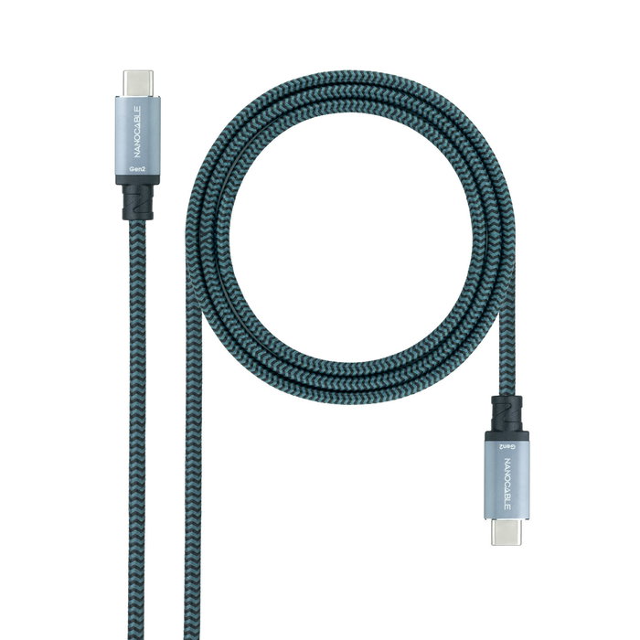 NANOCABLE Cable USB 3.1 Gen2 10Gbps 5A, 4K/60Hz, USB-C/M-USB-C/M, Gris/Negro, 2 m, 2 m, USB C, USB C, USB 3.2 Gen 2 (3.1 Gen 2), 10 Gbit/s, Negro, Gris NANOCABLE Cable USB 3.1 Gen2 10Gbps 5A, 4K/60Hz, USB-C/M-USB-C/M, Gris/Negro, 2 m, 2 m, USB C, USB C, USB 3.2 Gen 2 (3.1 Gen 2), 10 Gbit/s, Negro, Gris