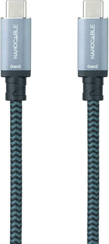 Nanocable Cable USB-C a USB-C 100W 10Gbps 2m Gris/Negro