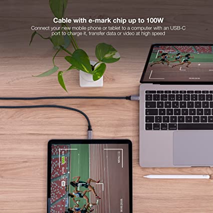 Nanocable Cable USB-C a USB-C 100W 10Gbps 2m Gris/Negro