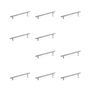 Emuca Lote de 10 tiradores para mueble Orlando, L178mm, intereje 128mm, Acero, Níquel satinado