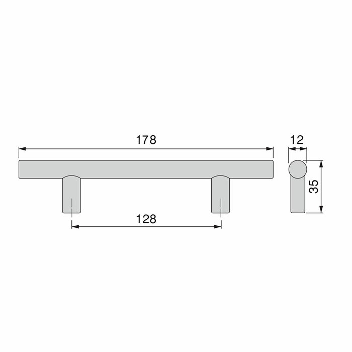 Emuca Lote de 10 tiradores para mueble Orlando, L178mm, intereje 128mm, Acero, Níquel satinado
