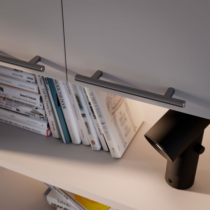 Emuca Lote de 10 tiradores para mueble Orlando, L178mm, intereje 128mm, Acero, Níquel satinado