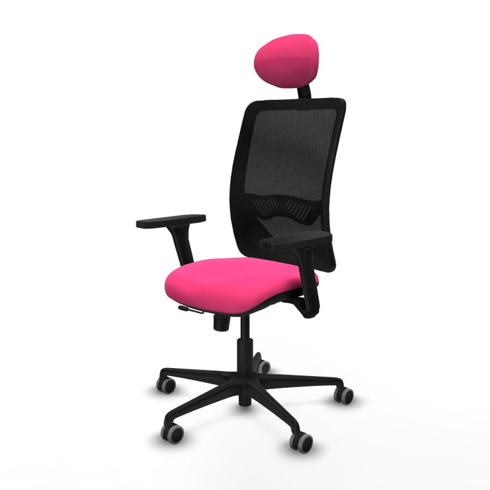 PIQUERAS Y CRESPO Silla de oficina Zulema Rosa y Negro con Mecanismo Sincro/Traslack PIQUERAS Y CRESPO Silla de oficina Zulema Rosa y Negro con Mecanismo Sincro/Traslack