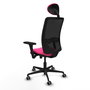 PIQUERAS Y CRESPO Silla de oficina Zulema Rosa y Negro con Mecanismo Sincro/Traslack