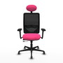 PIQUERAS Y CRESPO Silla de oficina Zulema Rosa y Negro con Mecanismo Sincro/Traslack